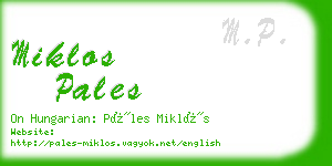 miklos pales business card